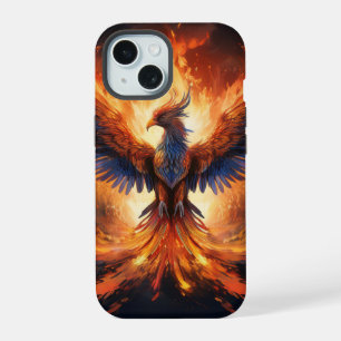 Soaring Flames: Epic Eagle op Fire Telefoonhoesje iPhone 15 Hoesje