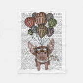 Soaring Pig Fleece Deken (Voorkant)