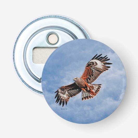 Soaring Red Kite Button Flesopener (Voorkant)