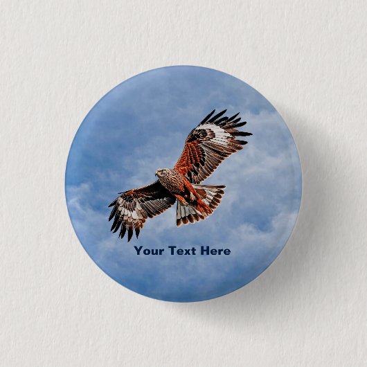 Soaring Red Kite Ronde Button 3,2 Cm (Voorkant)