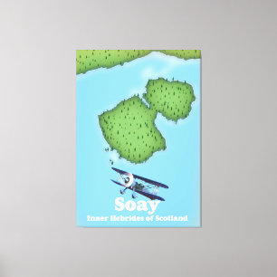 Soay Binnen-Hebriden van Schotland kaart Canvas Afdruk
