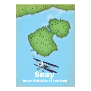 Soay Binnen-Hebriden van Schotland kaart Foto Afdruk