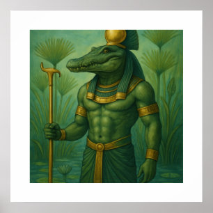 Sobek Crocodile God Poster   Oude mythe kunst