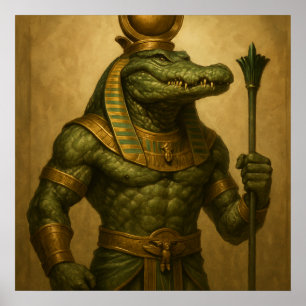Sobek Poster - Egyptische krokodil God Art
