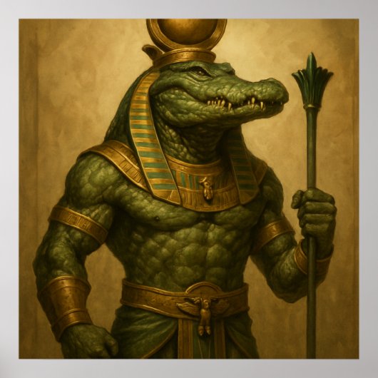 Sobek Poster - Egyptische krokodil God Art (Voorkant)