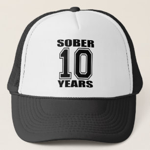 Sober 10 jaar zwart op wit trucker pet