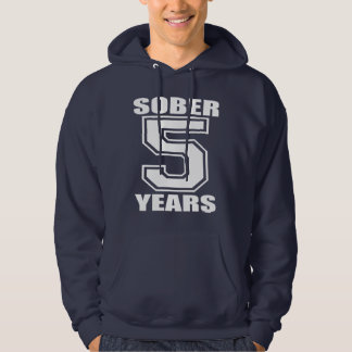 Sober 5 jaar wit op donker hoodie