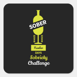 Sober AF Alcoholic Addication Recovery Vierkante Sticker