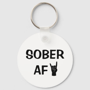 Sober AF Sleutelhanger, Addication Recovery Gift Sleutelhanger