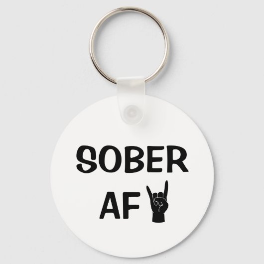 Sober AF Sleutelhanger, Addication Recovery Gift Sleutelhanger (Voorkant)