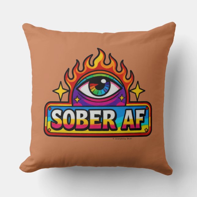 Sober AF - Throw Pillow Kussen (Voorkant)