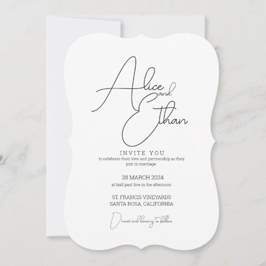 Sober and Elegant Wedding invitation (Devant)