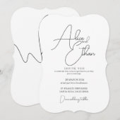 Sober and Elegant Wedding invitation Kaart (Voorkant / Achterkant)
