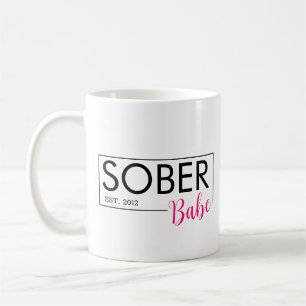 Sober Babe Est. Aangepaste datum Koffiemok