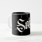 Sober Calligraphy Coffee Mok (Voorkant links)
