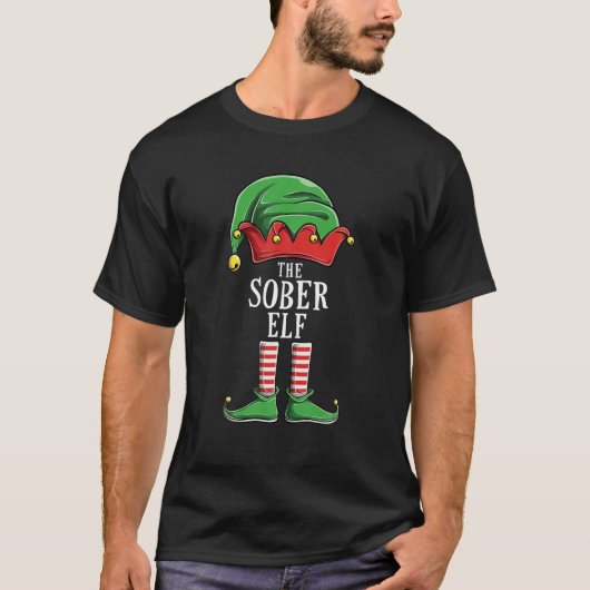 Sober Elf Family Matching Group Elves Funny Christ T-shirt (Voorkant)