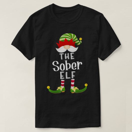 Sober Elf Group Kerstmis Funny Pajama Partij T-shirt (Design voorkant)