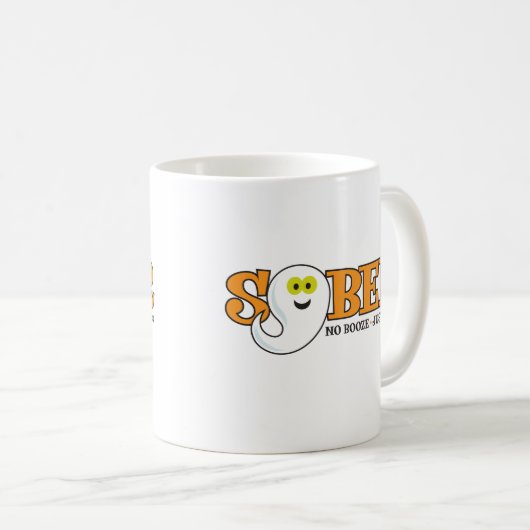 Sober Halloween met Leuke Ghost Koffiemok (Voorkant rechts)