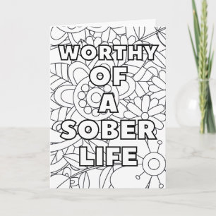 Sober Kleurplaat Kaart met Quote