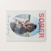 Sober Moeder Gift 1 Custom Foto Trendy Script Legpuzzel (Horizontaal)