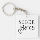 Sober Mom Keychain, Addiction Recovery Sleutelhan Sleutelhanger (voorkant)