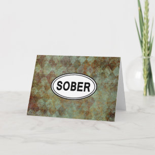 SOBER OVAL Sobriety Recovery AA-kaart Kaart