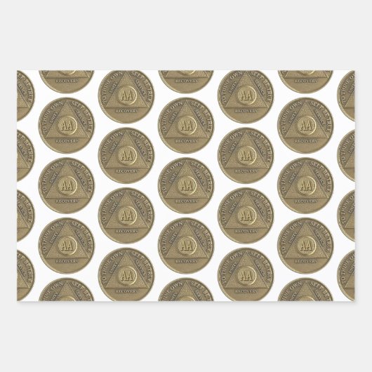 Sober Recovery Jubileum AA op munt Inpakpapier Vel (Voorkant 3)