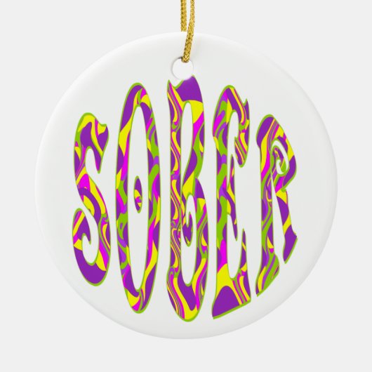 SOBER Retro 60 Art Psychedelic Keramisch Ornament (Voorkant)