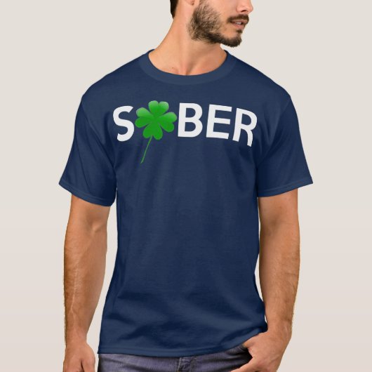 Sober Saint Patricks Day Alcoholics AA NA 12 T-shirt (Voorkant)