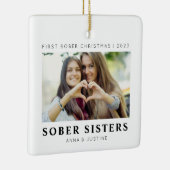 Sober Sisters Beste Vrienden Xmas Keramisch Ornament (Rechts)