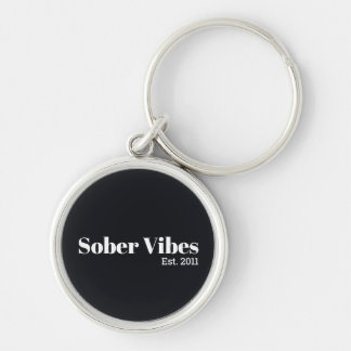 Sober Vibes Est. Sobriety Date Sleutelhanger