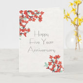 Sobriété Anniversaire Cinq ans Carte Fleurs (Fleur jaune)