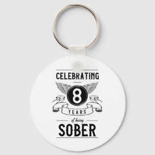 Sobriety Gift Recovery Jubileum 8 jaar nuchter Sleutelhanger