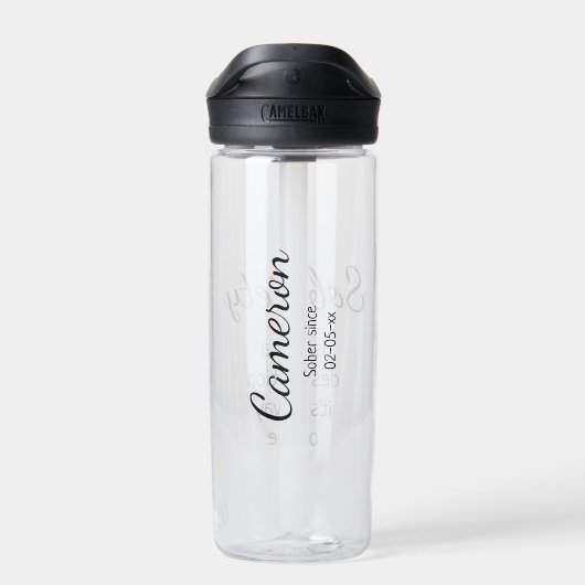 Sobriety is een manier van leven  naam datum waterfles (Achterkant)