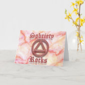 SOBRIETY ROCKS Sober Recovery Une carte de voeux (Fleur jaune)