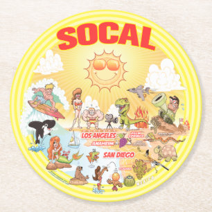 SoCal Beach Paradise Ronde Kartonnen Onderzetter