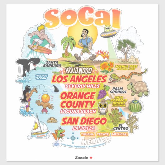 SoCal custom-cut vinyl Sticker (Vel)