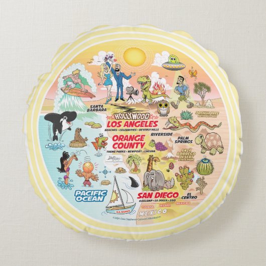 SoCal Dream Rond Kussen (Voorkant)