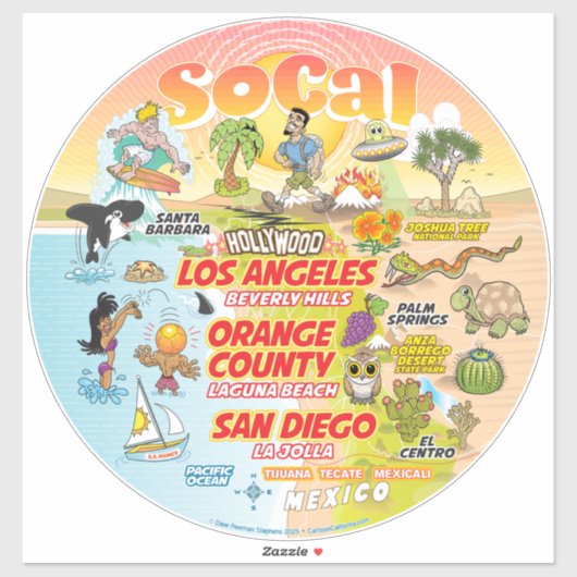 SoCal Paradise Custom-Cut Vinyl Sticker (Vel)