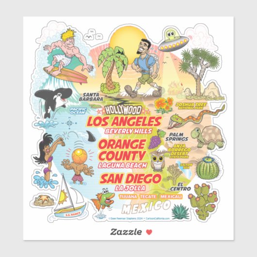 SoCal Paradise Custom-Cut Vinyl Sticker (Vel)