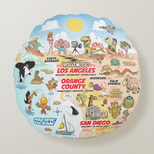 SoCal Poufs Coussin rond (Devant)