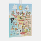 SoCal Square Glas Ornament (Voorkant Rechts)