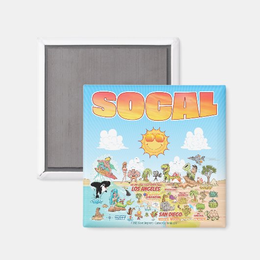 SoCal Sunny Cartoon Magnet (Recto/Verso)