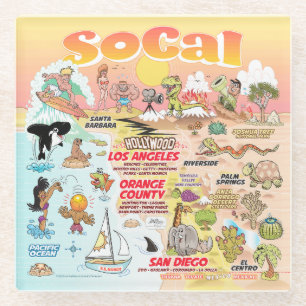 SoCal Sunset-Onderzetter Glazen Onderzetter