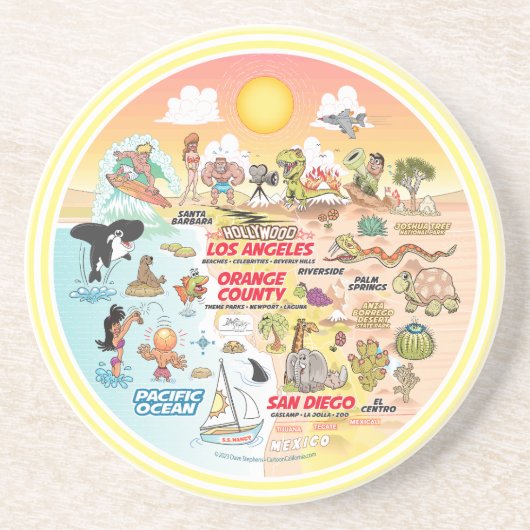 SoCal Sunset Zandsteen Onderzetter (Voorkant)