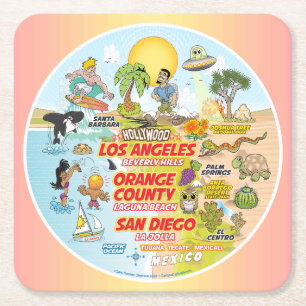 SoCal Vierkante Kartonnen Onderzetter