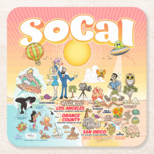 SoCal Vierkante Kartonnen Onderzetter