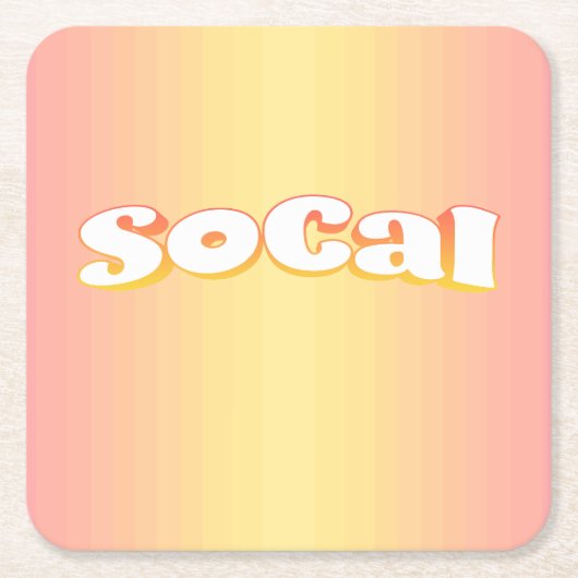 SoCal Vierkante Kartonnen Onderzetter (Voorkant)