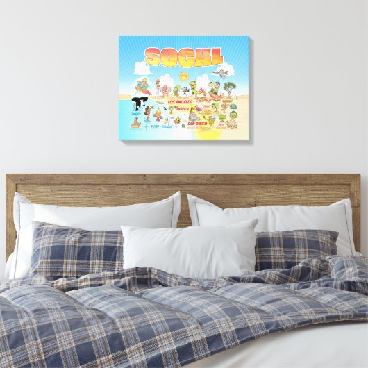 SoCal Wall Art Canvas Afdruk (Insitu (Slaapkamer))