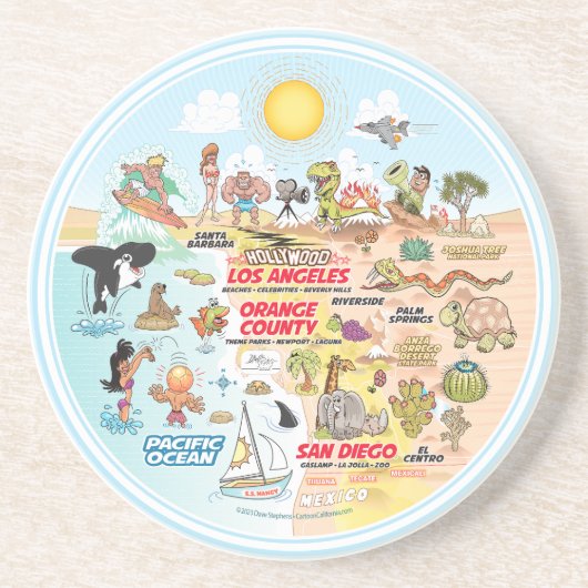 SoCal Zandsteen Onderzetter (Voorkant)